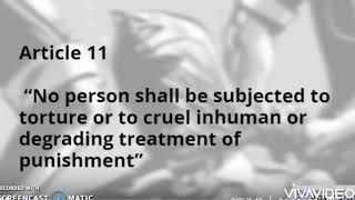 Article 11: Freedom From Torture , Cruel, Inhuman or Degrading Treatment or Punishment.