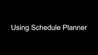 Using Schedule Planner