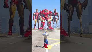 Superheroes Vs Giant Hulk Buster And Giant Tony AE Match, Who is the Powerful 🔥|#shorts