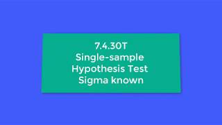 Single-Sample Z-test for Population Mean - Sigma Known using Excel