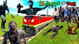 Haunted Train vs 100 Zombies in Indian Bikes Driving 3d | Zombie vs Train