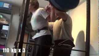 14-year-old-boy squats 110 kg x 3 / benches 90 kg x 5