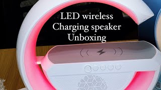 BT 2301. LED wireless charging speaker unboxing