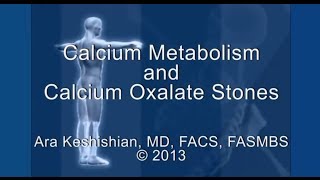 Calcium Metabolism and Calcium Oxalate Stones