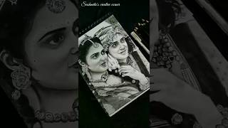 🙏 sketching Sumedh and Mallika as Radha Krishna ♥️ #sketch #drawing #ytshorts #shorts #art #like