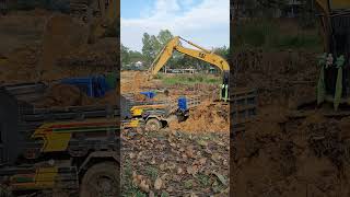 Excavator CAT Digging Ground To Make Pond Part 3