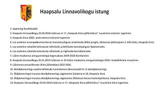 Haapsalu Linnavolikogu istung (28.01.2022)