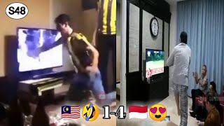 Malaysia Kalah Telak dari Indonesia(1-4) Suporter malaysia ngamuk Tinju tv 🤢