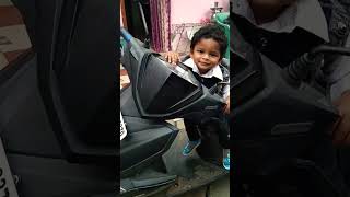 Alex,17 Months old boy is imitating Motor Bike sound. #rider#scooty#babyactivities