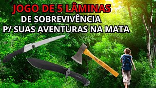 Jogo de 5 LÂMINAS de SOBREVIVÊNCIA para suas aventuras na MATA.