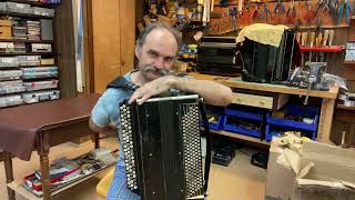 Packing an antique Tula bayan for shipping