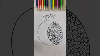 How to draw a pomegranate quickly and easily #SHORT