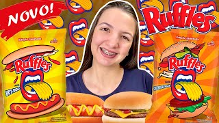 PROVAMOS OS NOVOS SABORES DE RUFFLES - NOVA RUFFLES HOT DOG / NOVA RUFFLES CHEESEBURGER