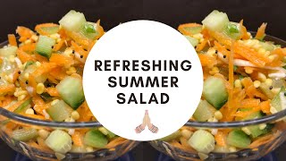 Refreshing Summer salad / weightloss salad / Kosambari salad / Healthy Indian cucumber salad recipe