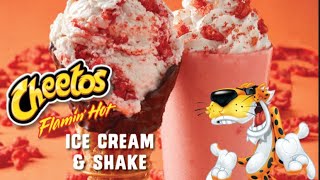 Flaming hot cheetos ice cream and shake