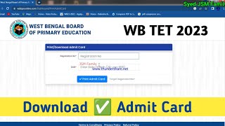 How to Download WB TET Exam. Admit Card ✅ 2023 @syedjsmfamily