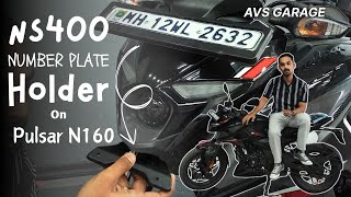 I INSTALLED Pulsar NS400 NUMBER PLATE HOLDER on my Pulsar N160. #n160  #ns400