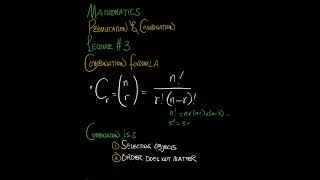 MATHEMATICS || Combination Formula | Permutation & Combination | Lecture 3 | #maths