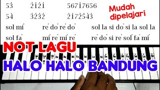 Halo Halo Bandung - Not Lagu Piano / Pianika untuk Drum Band / Marching Band Mudah Dipelajari