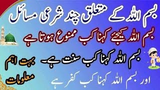 Bismillah ke mutalaq Shari masail/بسم اللہ کے متعلق شرعی مسائل/urdu bayan/karamat kazmi/ DAWAT ISLAM