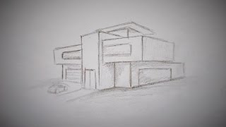 How to draw a modern house