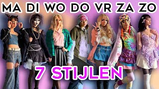 ELKE DAG EEN ANDERE STIJL!! | Y2K, trad goth, preppy, skater (bohemian), gyaru, decora kei, coquette