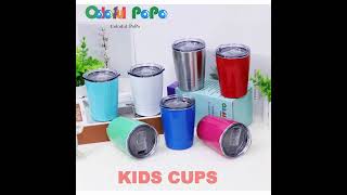 Colorful PoPo Kids and Toddler Smoothie Cups with Lids and Straws