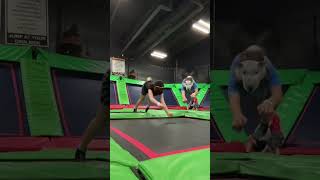 Me and @paradisetherainwing2110 ~  #therian #quadrobics #trampolinepark #theriangear #antizoo