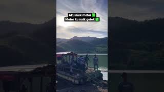 NMAX NAIK GETEK KELILING DANAU, MAU KE MANA? #perahu #getek #bima #short