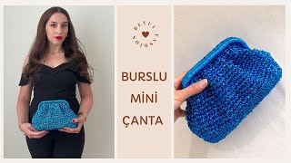 💙METALİK İP BURSLU ÖRGÜ ÇANTA 💙PİLELİ  ABİYE ÇANTA