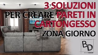 3 SOLUZIONI per CREARE PARETI IN CARTONGESSO - Zona giorno | Belula Design