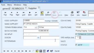 Tutorial Software Akuntansi Seventhsoft - Master Supplier