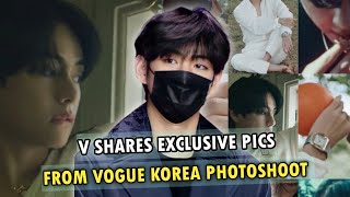 Kim taehyung Shares Behind The Scene Pics From The Vogue Korea Magazine Photoshoot