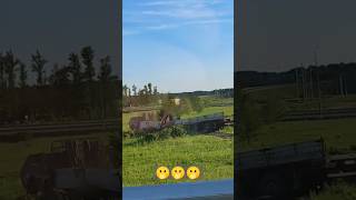 Грузовик после удара съехал на обочину 🚚 #топ #дтп #лето #машина