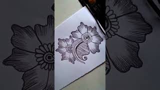 Floral mehndi design on paper  || simple  Mehndi Design on paper  #shorts #ytshorts #mehandi