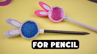 How to make an Easter gift with foam sheet 🐰Top decoration for pencil and pen 📝DIY back to school