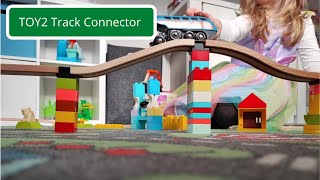 Track Connector von TOY2 verbindet Brio® Holzeisenbahnen und Duplo® miteinander - Spielzeug Neuheit!