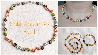 Colar florzinhas de pérolas/ miçangas @acs27567 @Micangasbyjanaina