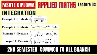 Integration Lec 03 || Applied Mathematics  ||2nd Semester || Diploma MSBTE ||