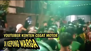 YOUTUBER DI KEPUNG WARGA USAI MEMBUAT KONTEN CEGAT MOTOR LAWAN ARAH#beritaviralhariini