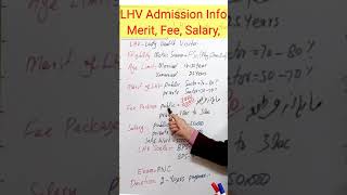 LHV Lady Health Visitor Merit,  Fee Salary