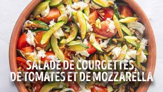 Salade de courgettes, de tomates et de mozzarella