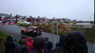 Arron Newby in a Subaru Impreza followed by Tristan Pye also in a Subaru Impreza