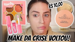 MAKE DA CRISE - Maquiagem Completa com BARATINHOS! Duda Fernandes