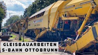 Ottobrunn: 970m (!) Gleisbauzug an S-Bahnstrecke im Einsatz #ottobrunn #deutschebahn #sbahn