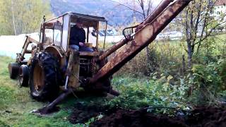 Test drive of Volvo BM 600 with excavator mounted