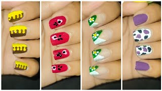 4 New Nail art design ideas 💅|| Nail art at home|| Nail tutorial for beginners