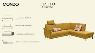 MONDO Ecksofa Piatto in Curry-Gelb