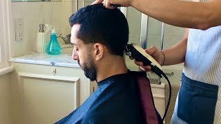 ASMR giving haircut to boyfriend, clippers and scissors | no talking