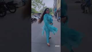 shy village girl | Walking on road | Looking beautiful and making tiktok video for Instagram reel